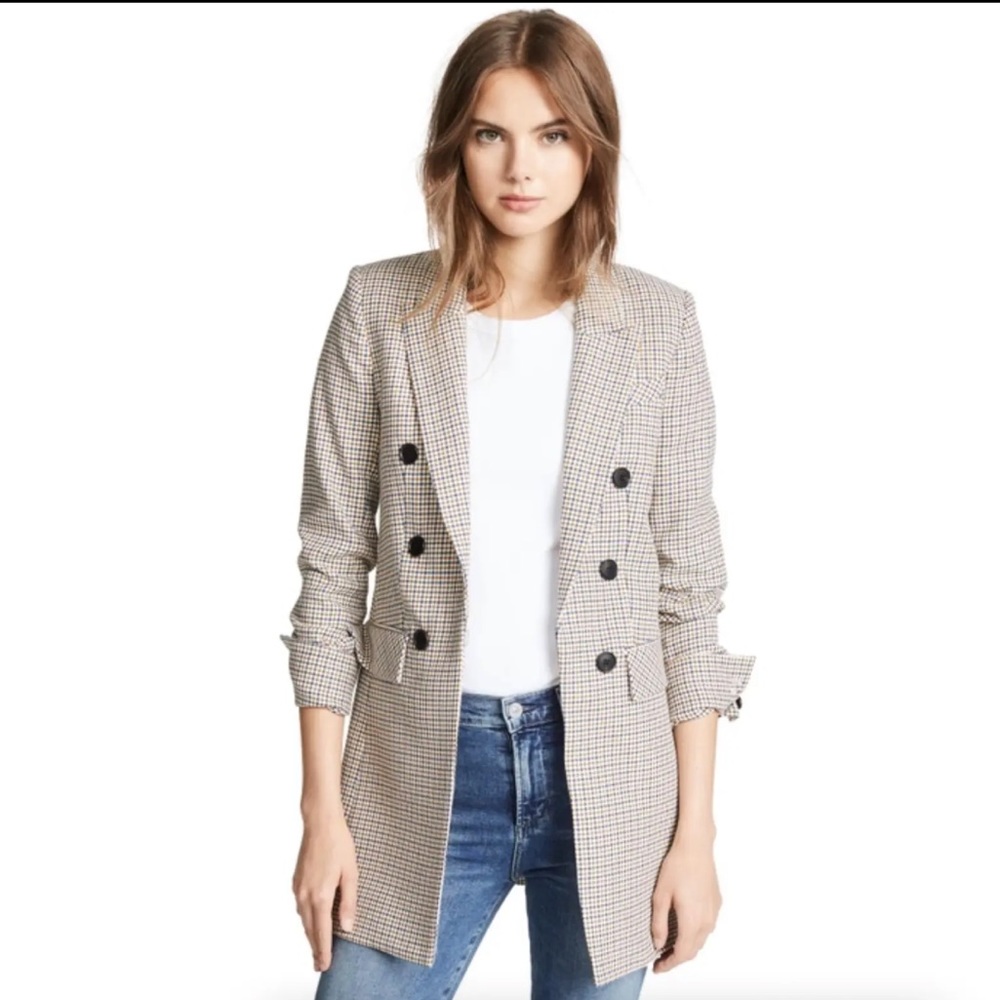 VERONICA BEARD Liss Dickey Houndstooth Cotton Blazer Coat Size 6